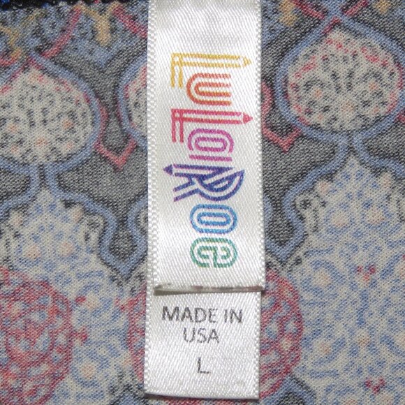 LuLaRoe Women's Blue & Red Short-Sleeve Round-Neck Pullover Tunic Size L (C1281) - Picture 6 of 7